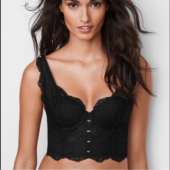 Victoria's Secret Lace Hook-and-eye Long Line Bra - Picture 2 of 8